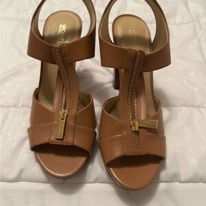 Michael Kors Berkeley Tan Leather Sandals